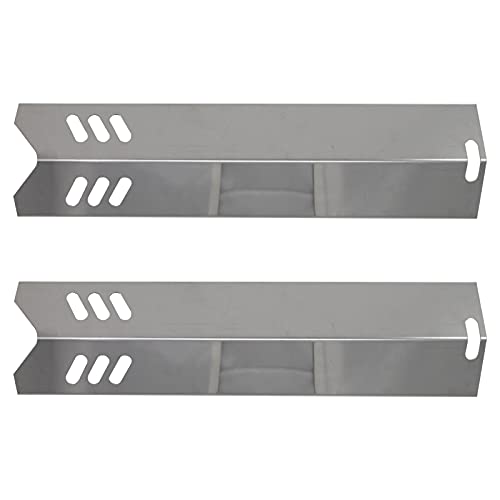 2-Pack BBQ Grill Heat Shield Plate Tent Replacement Parts for Montana: 129639 KS12008 KS12007 - Compatible Barbeque Stainless Steel Flame Tamer, Flavorizer Bar, Vaporizer Bar, Burner Cover 15"
