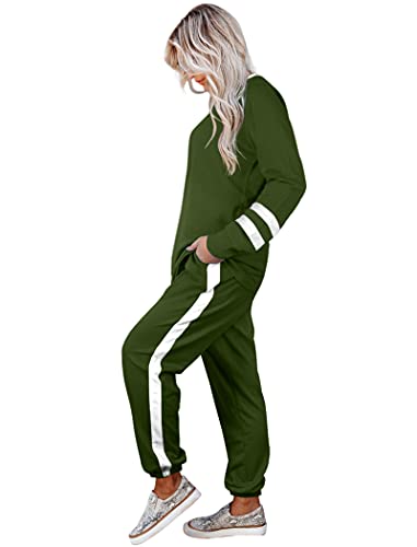 Image of Aloodor Sweatsuit for Women 2 Piece Outfits for Womens Crewneck Sweatshirts Pullover