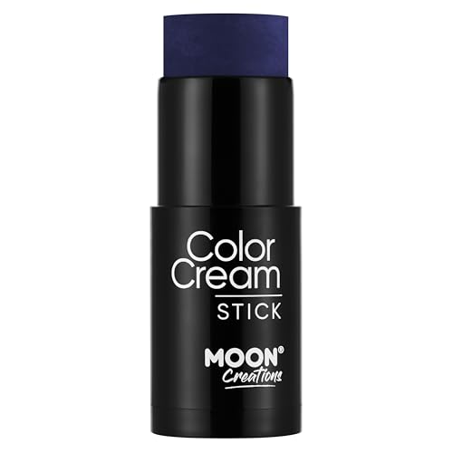 Moon Creations Face Paint Stick (Dark Blue 21g) Non-toxic Cream Body Paint, Full-coverage Face Body Paint Makeup Stick Halloween SFX Cosplay | Professional Face Paint Makeup for Adults, Kids