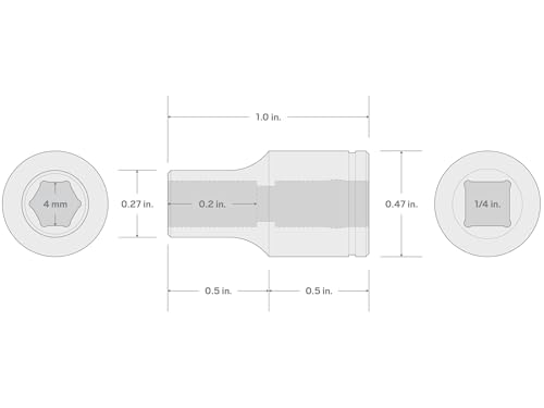 Image of TEKTON 1 /4 Inch Drive x 4 mm Shallow 6-Point Socket | SHD02102