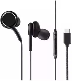 Fone de Ouvido com Fio Premium Tipo-C, Som Balanceado, Anti-Ruído (Até 99,15%), Cabo de Tecido Anti-Emaranhamento, Preto – Compatível com Samsung, Motorola, LG e Smartphones USB-C.