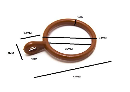 1.000 x bastone per tenda ad occhiello fisso medio in plastica marrone 25 mm ID 33 mm OD