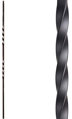 Satin Black 16.1.2-T Double Twist Hollow Iron Baluster for Staircase Remodel, Box of 5