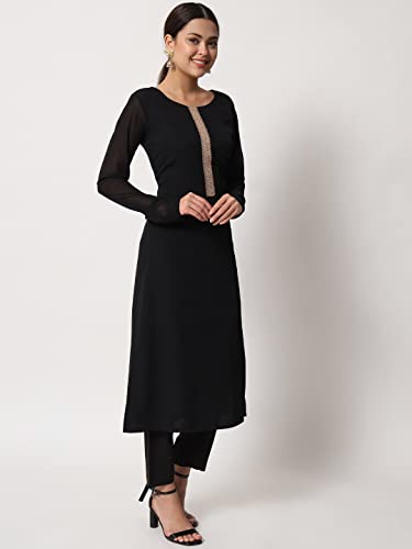 FIORRA Women's Poly Crepe Straight Kurta with Pant and Dupatta SET0060