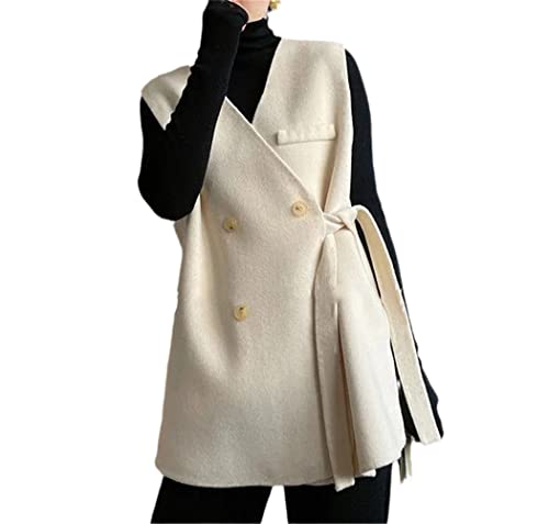 Chaleco de mujer elegante beige que estiliza la figura y aporta comodidad