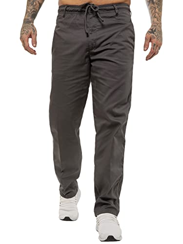 BRAND KRUZE Mens Work Trousers KZ112 Elasticated Smart Plain Rugby Trouser Casual Pants All Waist Sizes Grey 46W / 31L