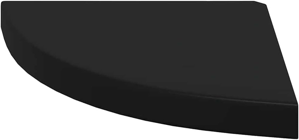 Corner Shelf Set of 4 Black Honeycomb MDF, Metal Medium Floating Wall Shelves for Living Room, Bedroom, Bathroom, Kitchen Organization and Display