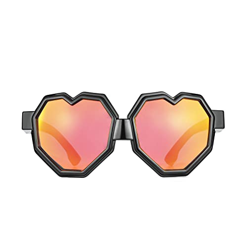 Image of laureles Fashion Heart Shaped Goggle Y2K Sunglasses Women One Piece Oversized Love Sun Glasses Men