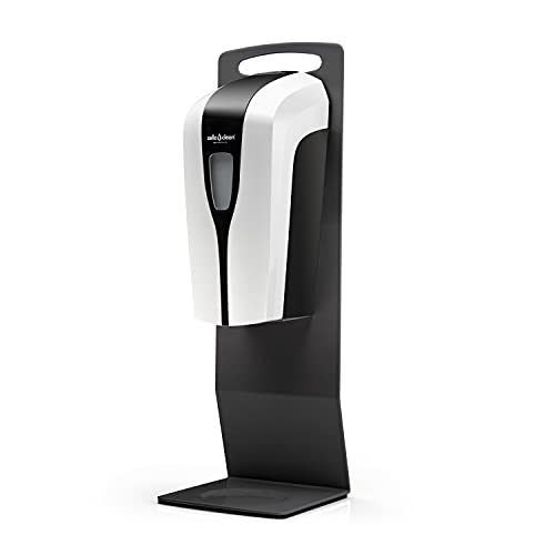 Tischständer inkl. Sensor-Desinfektionsspender mit Nebeldüse für Flüssigmittel, Aufsteller, berührungslose Handdesinfektion mit Sensor, Tischständer, SCHWARZ Cover