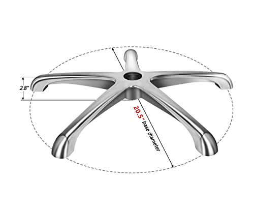 Antlu Chair Base Leg Replacement Parts To Repair Office Swivel Pneumatic Chair Bottom, Heavy Duty Aluminum Metal (20.5 Inches) #TOP2