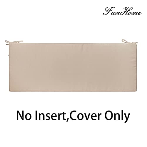 Funhome Water-Resistant Outdoor Bench/Settee Cushion Slip Cover,Patio Furniture Cushion Covers,Garden Long Chair Cover Only-48X18X3 Inch (Antique Beige) #TOP1