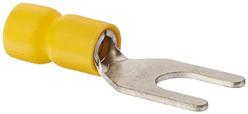 Morris 01166 12-10 Wire Range 1/4-Inch Stud Vinyl Insulated Fork/Spade Terminal, 25-Pack