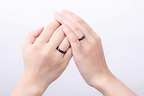 Memediy 4Mm Black Stainless Steel Ring Band Wedding Love Size 5 - Customized Engraving #TOP5