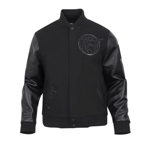 Image of Pro Standard Mens WNBA Classic Triple Black Varsity Jacket
