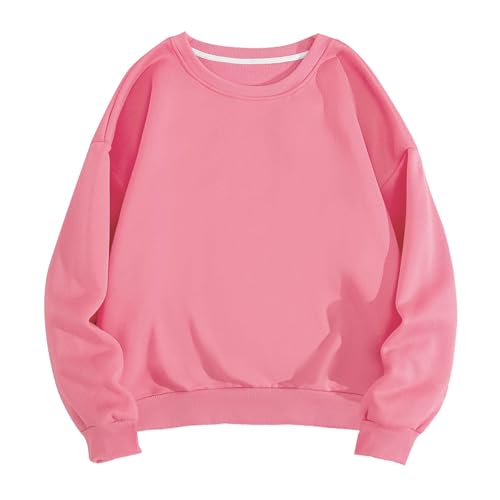 Oversized Mens Crewneck Sweatshirt Trendy Long Sleeve Solid Hoodies Casual Lightweight Y2k Fall Winter Pullover Shirt