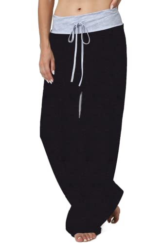 X-Image Women's Comfy Pajama Lounge Pants Floral Print Drawstring Jogger Wide Leg Athletic Pants