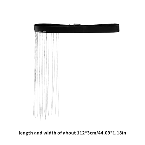 Luxurious Rhinestoned Tassels Belt for Women Fashionable PU Leather Waist Band Ornament for Parties and Weddings3