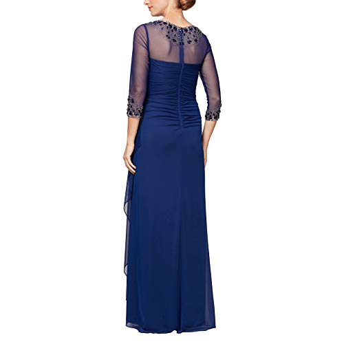 Image of Alex Evenings Women's Long A-line Mother of The Bride Dress with Illusion Neck and Sleeves (Petite and Regular Sizes)