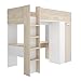 DEKIT GRUPO RIMOBEL SPYLO - Cama alta para dormitorio - LITERA - BLANCO / NATURAL ALISTONADO - 177.5 x 206 x 111