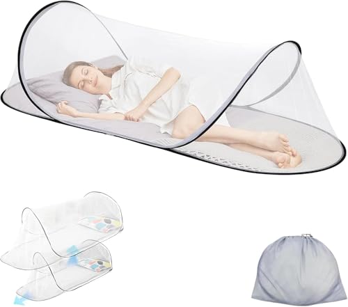 Moskitonetz Pop Up, 200 x 100x 70 cm Moskitonet Reise Moskitonetz Bett Faltbares, Tragbares Campingzelt, Moskitozelt Bett für Zuhause und Camping Geeignet, Einfache und Schnelle Installation