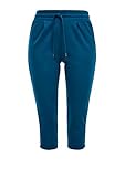 die Bundhöhe ist niedrig Q/S designed by - s.Oliver Damen Loose Fit: Caprihose aus Interlock Petrol 32