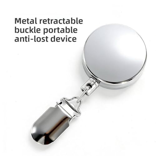 Image of Self Adhesive Retractable Towel Clip Holder, Stainless Steel No Drill Wall Mounted Cloth Hanger with Pull Cord for Dish Towels, Hand Towels and Cleaning Rags in Kitchen or Bathroom