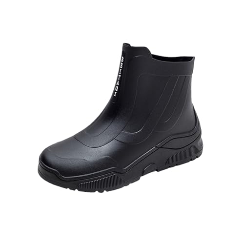Botas de goma para hombre, botas de lluvia de moda de media altura, zapatos de jardín cómodos, suela gruesa, zapatos de goma impermeables, antideslizantes, adecuados para días lluviosos, viajes, pesca