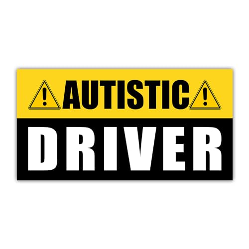 Image of Autistic Driver Bumper Sticker Please Be Patient Autism Awareness Stickers Autism Stickers Autism Acceptance Sticker Blue Ribbon Autism Gift Decor Car Van Laptop Window [7.5 inchx3.75 inch]