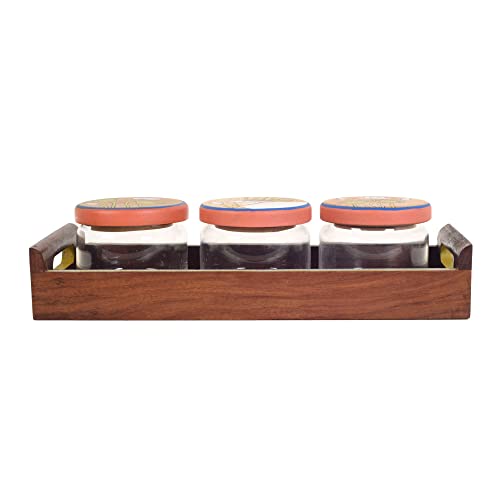 Image of AAKRITI ART CREATIONS Pichhwai Leela Snacks Sotrage Jars S03