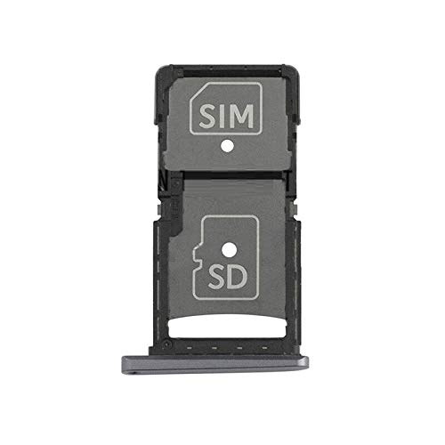 ePartSolution SIM Card Tray SIM Tray Holder Slot + SD Memory Card Tray Replacement for Motorola Droid Turbo 2 XT1580 XT1581 XT1585 USA (Black)