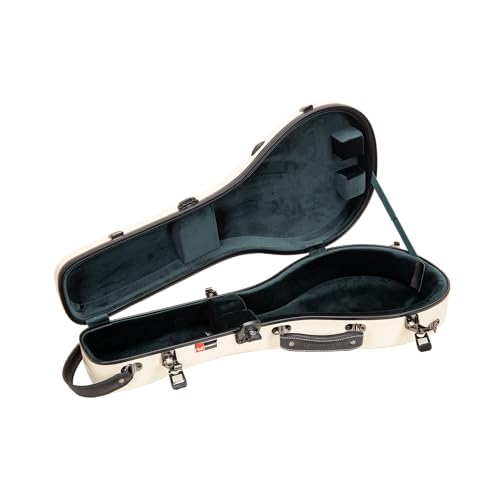 Crossrock A-Style Mandolin Case for Gibson A4-100% Fiberglass Hardshell with TSA Lock, Reinforced Steel Latches & Detachable Padded Shoulder Straps - Milky White (CRF2020MAGMW)