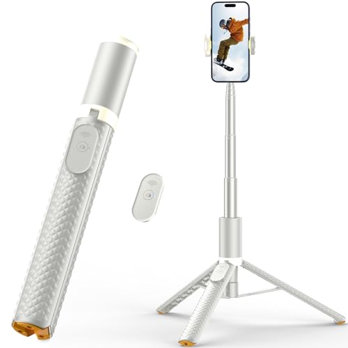 62" Phone Tripod & Selfie Stick, Tripod for iPhone with Remote, All-in-1 Cell Phone Stand, Portable, Lightweight Extendable for Selfies Video Recording Vlog, Compatible with iPhone Android