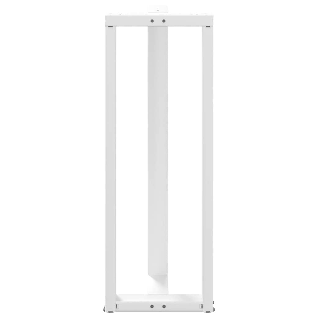 Mesa de bar patas en forma de T, 2 unidades, color blanco, 40 x 35 x (110-111) cm, acero con recubrimiento en polvo, patas de nivelación ajustables, para mesas de pie, patas de escritorio