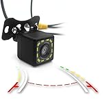 QUICTO Car Backup Camera, Waterproof Ultra HD 12 LED Night Vision Rear View Camera, 170° Wide View Angle Long License Plate Frame Camera, Universal Cars, SUV, Trucks, RV