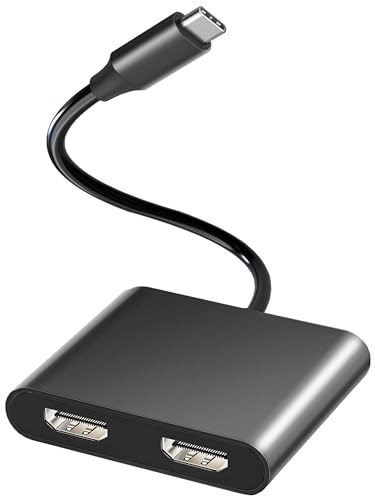 Gmeaou Dual Monitor Adapter - USB C to HDMI, Extend Display, Docking Station with HDMI Splitter
