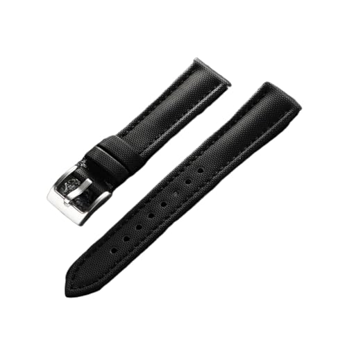 Bracelet montre nylon imperméable 20mm noir avec boucle ardillon