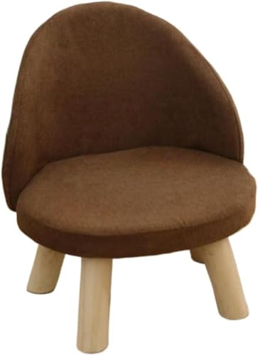 木製 ローチェア 背もたれ付き 高さ40cm/44cm ロータイプ 学習イス キッズチェア スツール リビング 学習スペース 子供部屋 かわいい コンパクト 自然素材 耐久性 おしゃれ 安全設計 家庭用 多用途 (コーヒー色,高さ44cm)