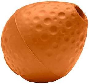 RUFFWEAR Turnup Dog Toy, Interactive Throw/Catch/Fetch Game made from Natural Rubber, Bouncy Egg Shaped Ball for Indoor & Outdoor Play, Boredom Breaker Chew Safe, Campfire Orange (One Size)