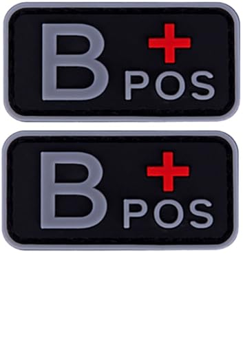 Bild: 2 Blutgruppen-Patches, 3D-PVC-Gummi, A+B+AB+O+positive und negative Gummi-Patches, DIY-Abzeichen, Milit�rmoral, kleiner Aufn�her, medizinisches Armband-Abzeichen (B+ f�r 14,00 EUR bei amazon.de