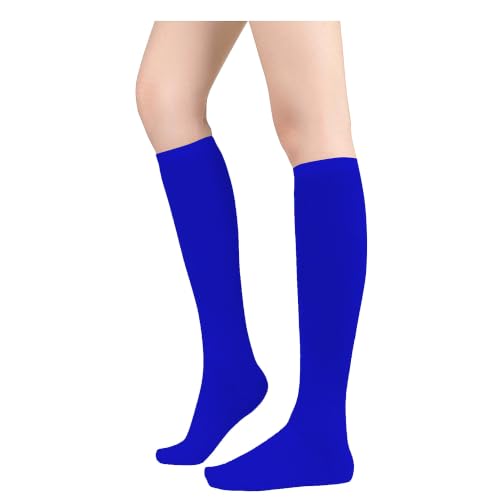 Image of DOOVID Casual Knee High Socks for Women Tube Socks Elasticity Athletic Socks Thin Stripe Knee High Stockings