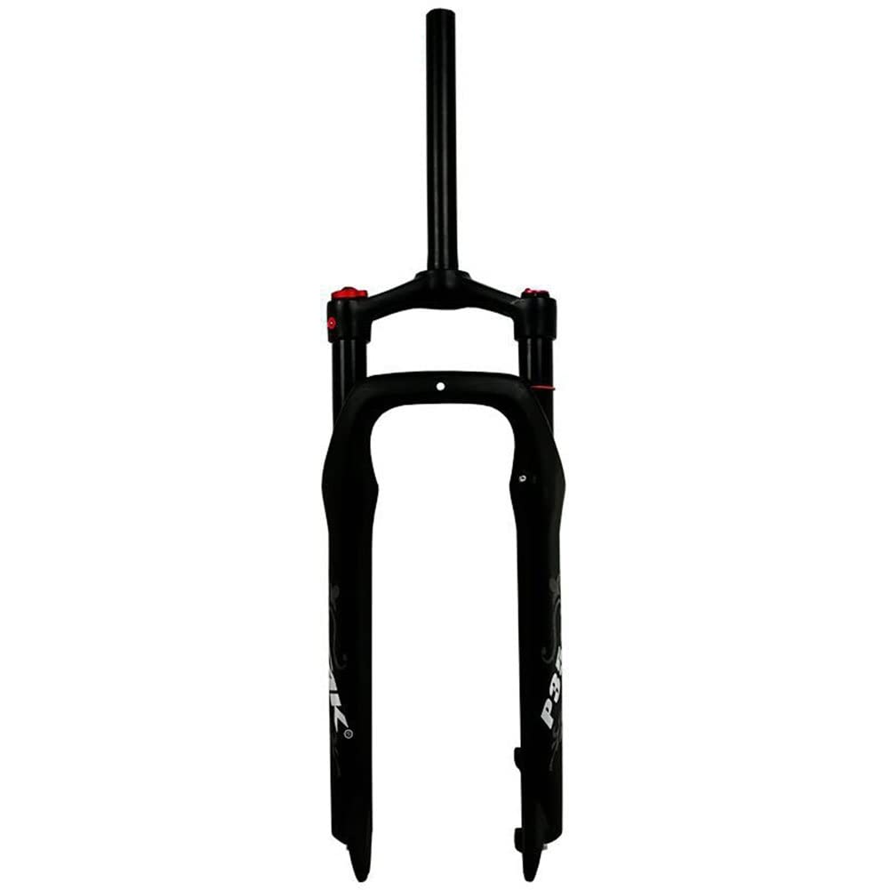 WIQUYBML Snow Beach Bike Air Suspension Fork 26" 4.0" Fat Tire Bicycle Front Forks 1-1/8" Disc Brake QR 9mm Travel 100mm Shoulder Control For XC MTB AM Magnesium +Aluminum Alloy 2450g