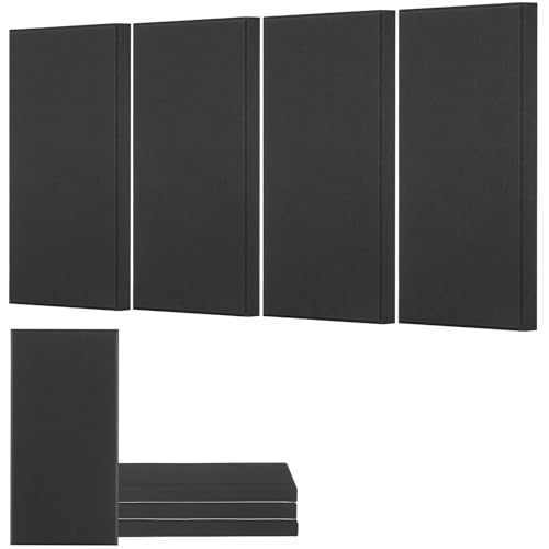 VEVOR Paneles Acústicos de Fibra de Vidrio, Paneles de Absorción de Sonido, Insonorizados Autoadhesivos, para Estudios, Oficinas, Cine en Casa, Salas de Reuniones, Negro, 600 x 300 x 50 mm, 4 uds