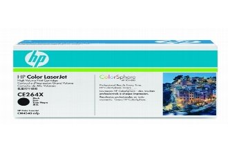 Original HP CE264X / 64X Toner (black, approx. 17,000 pages) for Color Laserjet Enterprise CM 4540