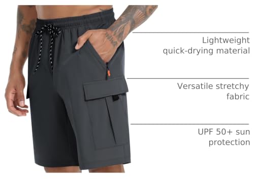 Image of Men's Cargo Shorts Quick Dry Lightweight Stretch Hiking Shorts for Men with 5 Pockets No Lining