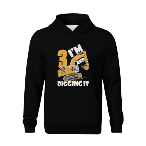 Kids Construction Boy 3 Years Old Two 3yr 3th Birthday Boys Girls Lightweight Kangaroo Pocket Fleece Hoodies2