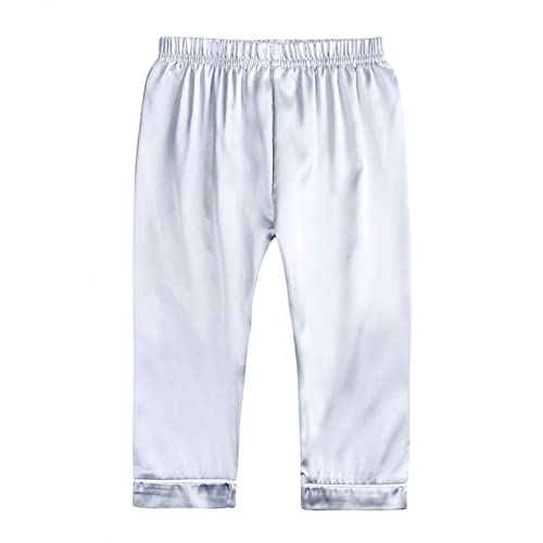 Btakanpp For Toddlers Little Baby Girls Boys Pajamas Set Satin Silk Kids Short Sleeves Sleepwear Pjs 2 Satin Robe Girls 6-12 Months A10 - Silver #TOP6