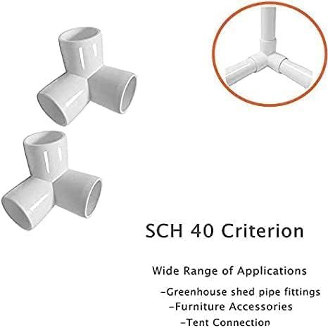 Miniatura 2 de Accesorios de PVC de 3 vías de 1 pulgada, codo cruzado de esquina de 90 grados para tubería de cobertizo de invernadero, camiseta de conexión de