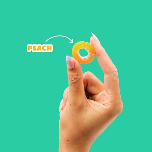 Image of SmartSweets Peach Rings, Low Sugar Gummy Candy, 1.8oz Bags, 12 Pack