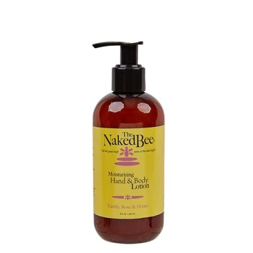 Image of The Naked Bee Nourishing Body Lotion for All Skin Types (8 fl oz) Moisture Replenishing Lotion for Dry Skin with Vanilla Rose & Honey