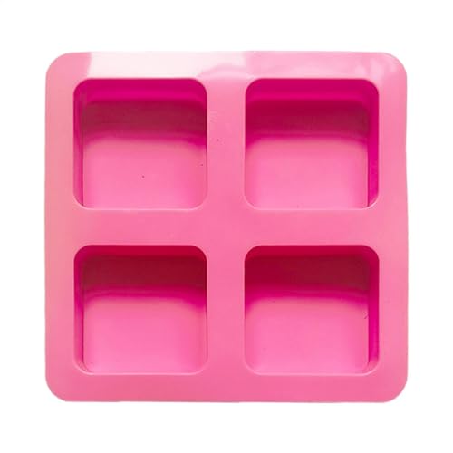 Moldes cuadrados de silicona para tartas, reutilizables, cubiertos de chocolate, 4 cavidades, antiadherentes, color rosa, suministros para hacer alimentos para galletas Graham